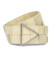 Bottega Veneta Intrecciato Leather Waist Belt In Fondant-gold