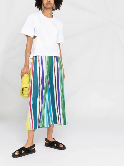 Issey Miyake Pleats Please By Leaf Vein Cropped Wide In Vivid  