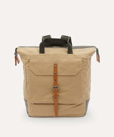 Ally Capellino Fin Waxed Cotton Backpack In Putty