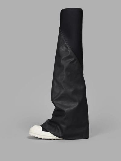Black Porterville Fetish Tall Boots by Rick Owens DRKSHDW on