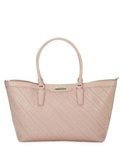 Love Moschino Textured Tote In Pink