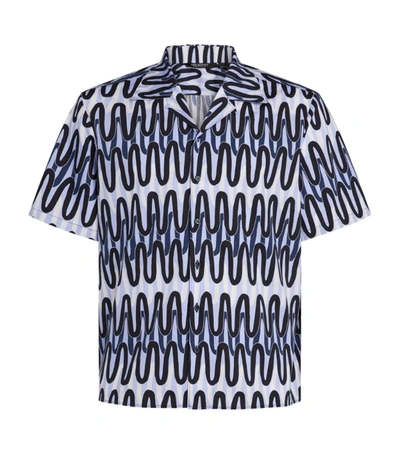 Neil Barrett Cotton Scribble Stripes Shirt In Multicoloured