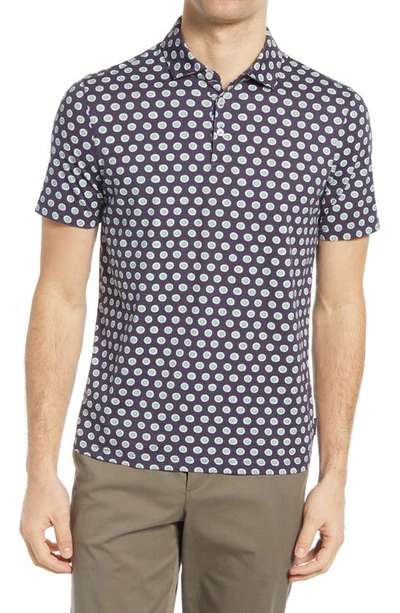 Ted Baker Mens Navy Edaname Geometric-print Cotton-jersey T-shirt 40