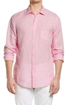Rodd & Gunn Seaford Linen Button-up Shirt In Wild Rose