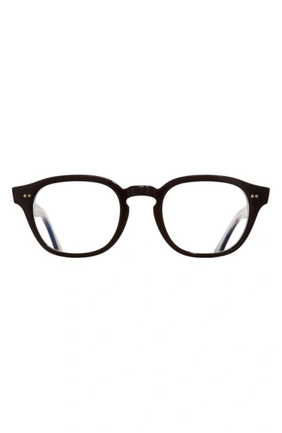 Cutler And Gross 51mm Oval Blue Light Blocking Glasses In Black/ Blue Light