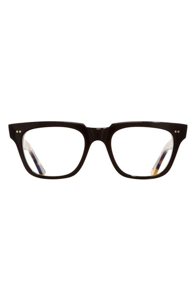 Cutler And Gross 53mm Rectangle Blue Light Blocking Glasses In Black On Camo/ Blue Light