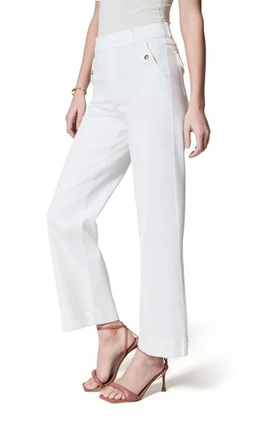 Spanxr Stretch Twill Wide Leg Crop Pants In Bright White