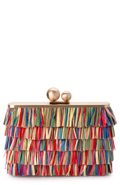 Olga Berg Carlita Carvinale Fringe Clutch In Multi