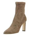 Jimmy Choo Louella Stretch-suede Bootie In Gray