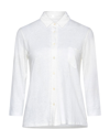 Majestic Three-quarter Sleeve Linen Shirt In White