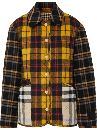 Burberry Dranefield Check Quilted Cotton-flannel Jacket In Yellow