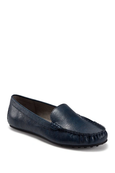 Aerosoles Women's Over Drive Driving Style Loafers Women's Shoes In Navy Embossed Leather