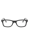 Ray Ban 53mm Square Optical Glasses In Black