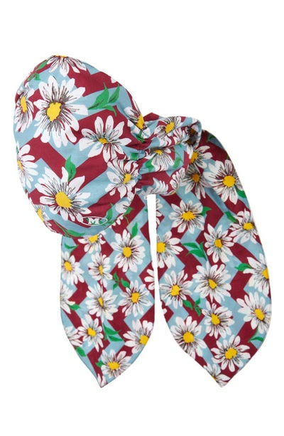Missoni Zigzag & Daisy Print Scarf Face Mask In Turq Red