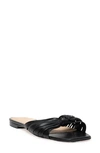 Black Suede Studio May Slide Sandal In Black Leather