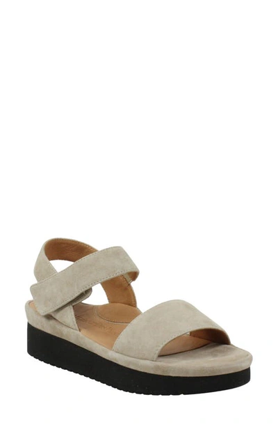L'amour Des Pieds Abrilla Platform Sandal In Taupe Suede