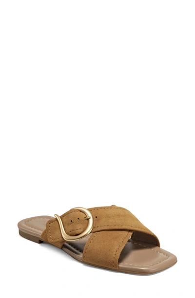 Aerosoles Women's Everlee Flat Dress Sandals Women's Shoes In Tan Suede