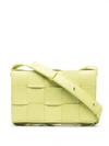 Bottega Veneta Cassette Woven Napa Crossbody Bag In Yellow