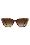 The Marc Jacobs 55mm Polarized Gradient Rectangular Sunglasses In Havana Gold/brown Gradient