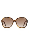 Marc Jacobs 57mm Gradient Square Sunglasses In Dark Havana/brown Gradient