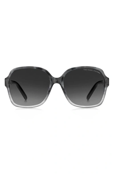 The Marc Jacobs 57mm Gradient Square Sunglasses In Havana Grey/grey Shaded
