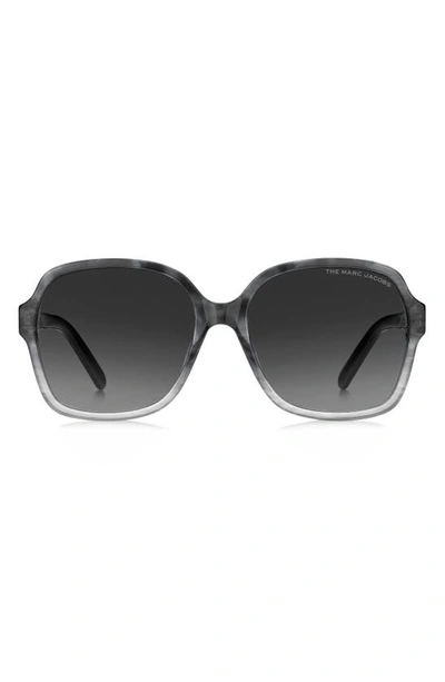 Marc Jacobs 57mm Gradient Square Sunglasses In Havana Grey/grey Shaded