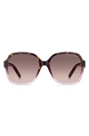 Marc Jacobs 57mm Gradient Square Sunglasses In Havana Burgndy/burgundy Shaded