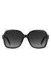 Marc Jacobs 57mm Gradient Square Sunglasses In Black/grey Shaded