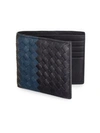 Bottega Veneta Woven Leather Wallet In Sapphire