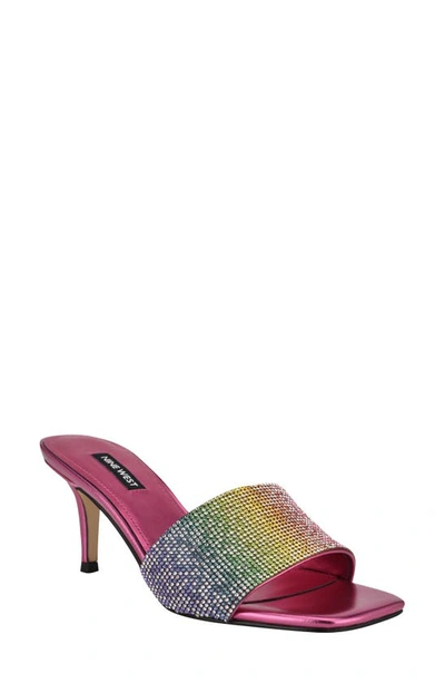 Nine West Donnah Slide Sandal In Pink Rainbow