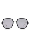 Isabel Marant 55mm Square Sunglasses In Black Silver/ Grey
