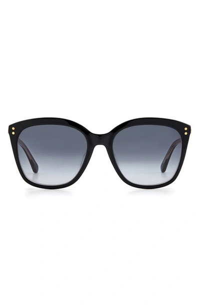 Kate Spade Pella 55mm Gradient Cat Eye Sunglasses In Black/grey Shaded Gradient