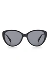 Kate Spade Visalia 55mm Gradient Cat Eye Sunglasses In Black/ Gray