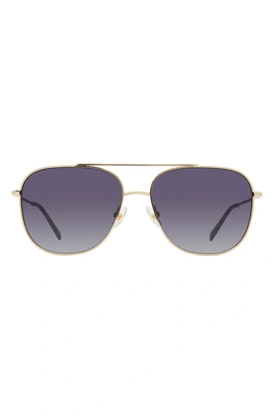 Rebecca Minkoff Grey Shaded Aviator Ladies Sunglasses Lilly G/s 0j5g/9o 56 In Gold Tone,grey