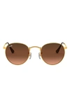 Ray Ban Icons 50mm Retro Sunglasses In Pink/ Brown