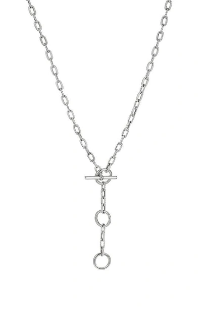David Yurman Dy Madison Three Ring Chain Y Necklace In Sterling Silver, 20
