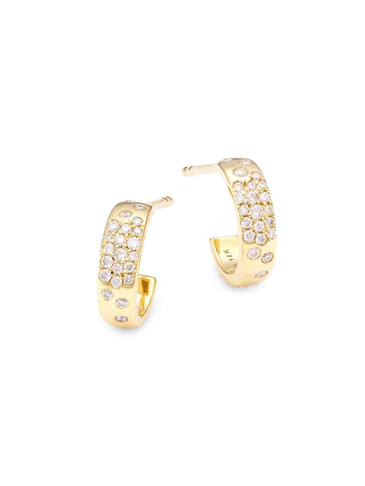 Ippolita 18k Yellow Gold Stardurst Mini Huggie Hoop Earrings With Diamonds