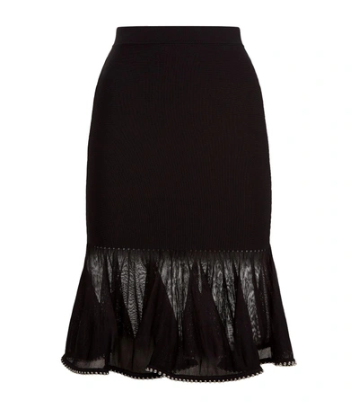 Alexander Wang Ballchain Hem Skirt In Black