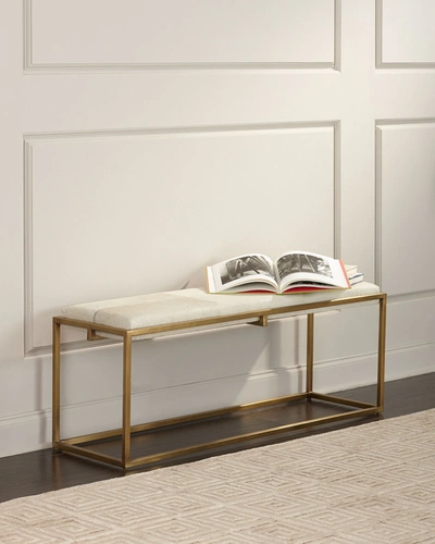 Jamie Young Shelby Hairhide Bench In White