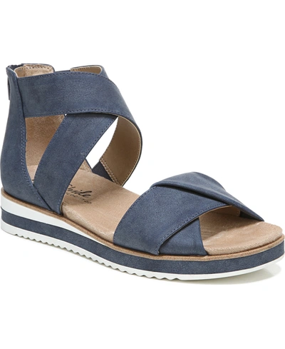 Lifestride Zoom Womens Flatform Sandals In Blue