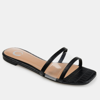 Journee Collection Ramira Womens Embossed Slip On Slide Sandals In Black