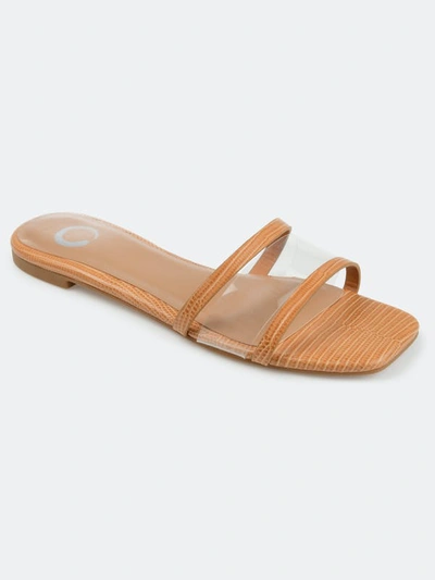 Journee Collection Women's Ramira Lucite Slide In Tan