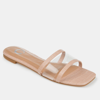 Journee Collection Ramira Womens Embossed Slip On Slide Sandals In Blush