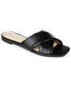 Journee Collection Womens Slip On Indoors Slide Sandals In Black