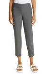 Eileen Fisher Washable Stretch Crepe Slim Ankle Pant In Slate