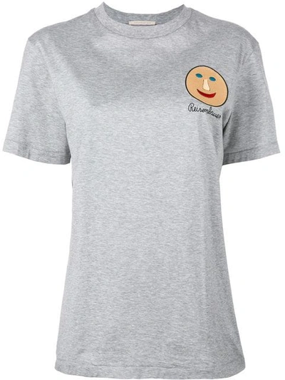Christopher Kane Embroidered Face Unisex T-shirt In Grey