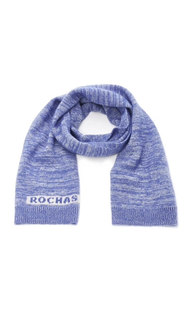 Rochas Wool Scarf In Blue