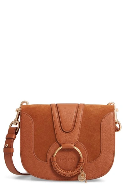 See By Chloé Hana Medium Leather And Suede Shoulder Bag In Caramel