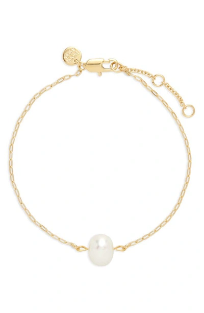 Brook & York Lola Imitation Pearl Pendant Bracelet In Gold
