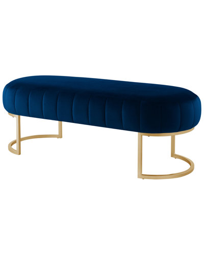 Nicole Miller Flavia Upholstered Bench In Navy